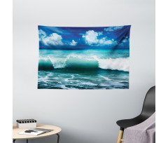 Caribbean Seascape Waves Wide Tapestry