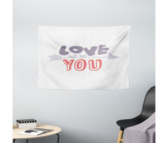 Valentines Day Theme Words Wide Tapestry