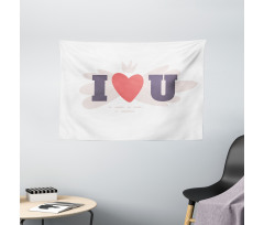 I Heart You Simple Pictogram Wide Tapestry