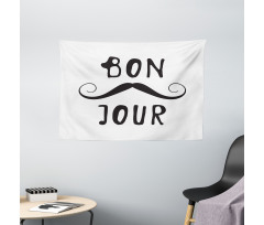 Manly Mustache and Bonjour Wide Tapestry