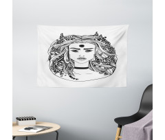 Young Forest Witch Mushroom Wide Tapestry