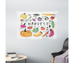 Drawing Fresh Food Wide Tapestry
