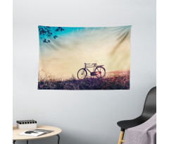 Sunset Bicycle Pastel Wide Tapestry