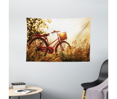 Bike in Sepia Tones Rural Wide Tapestry