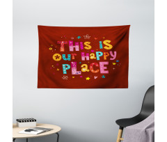 This is Our Happy Place Wide Tapestry