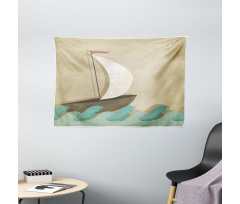 Seagulls Boating Marine Wide Tapestry