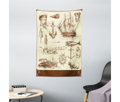 Oceanic Drawing Effect Tapestry