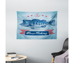 Throat Fish USA Flag Wide Tapestry