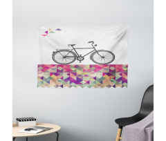 Bike over Color Mosaic Wide Tapestry