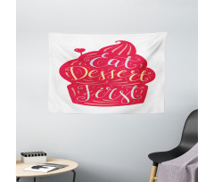 Eat Dessert First Cupcake Wide Tapestry