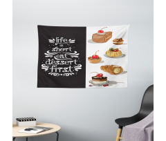 Eat Dessert First Patisserie Wide Tapestry