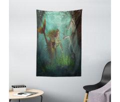 Mermaid with Seahorse Tapestry