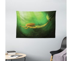 Mermaid with Fish Tail Wide Tapestry