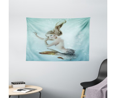 Mythologic Mermaid Wide Tapestry