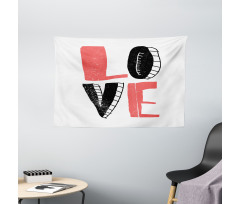Love Typography Wide Tapestry