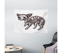 Floral Skeleton Wide Tapestry