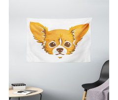 Simplistic Cartoon of Dog Wide Tapestry