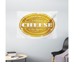 Food Themed Grunge Stamp Wide Tapestry