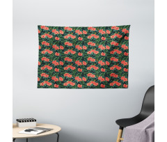 Exotic Hibiscus Luau Party Wide Tapestry