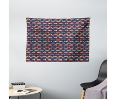 Retro Colorful Vans Wide Tapestry