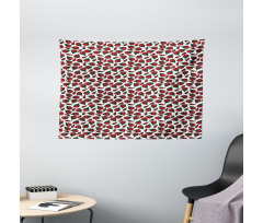 Valentines Day Petal and Buds Wide Tapestry