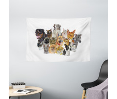 Domestic Animals Wide Tapestry