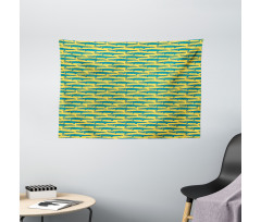 Repetitive Crocodile Pattern Wide Tapestry