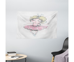 Curly Hair Blonde Dancer Wide Tapestry