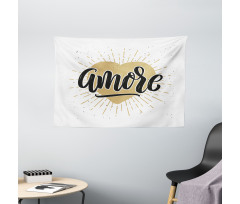 Calligraphy with Heart Wide Tapestry