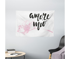 Amore Mio with Flower Wide Tapestry