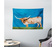 Female Cow and Open Sky Wide Tapestry