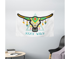 Bohemian Stay Wild Bull Wide Tapestry