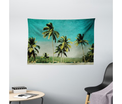 Retro Summer and Tall Trees Wide Tapestry