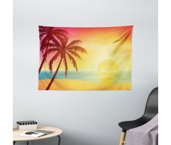 Vivid Sunrise at Fantasy Beach Wide Tapestry