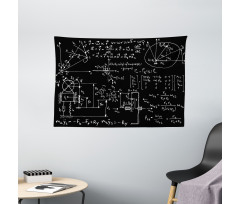 Mechanical Formula Sketched Wide Tapestry