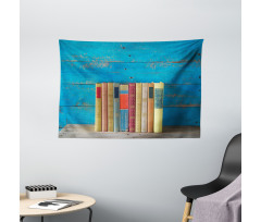 Grunge Nostalgic Book Wide Tapestry