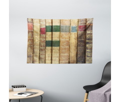 Macro Photo of Antique Novels Wide Tapestry