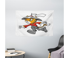 Warrior Cartoon Wide Tapestry