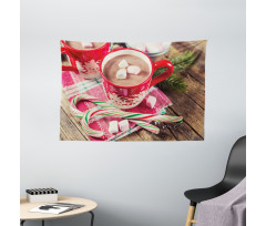 Hot Chocolate in Mugs Wide Tapestry