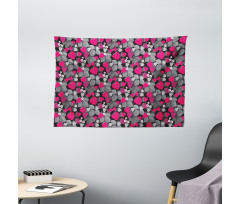 Strawberries Flowers Wide Tapestry