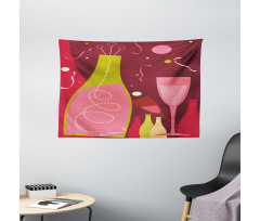 Champagne Drinks Wide Tapestry