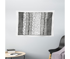 Hand Drawn Uneven Lines Wide Tapestry