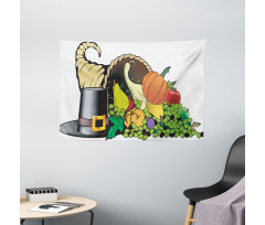 Cornucopia Motif Wide Tapestry