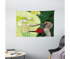 Abstract Love Composition Wide Tapestry