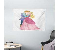 Prince and Princess Romance Wide Tapestry