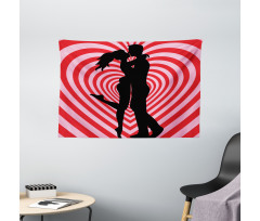 Couple on Whirlpool Heart Wide Tapestry