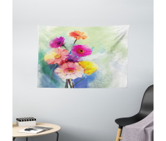 Gerbera Flowers Art Wide Tapestry