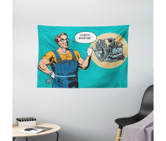 Pop Art Repairman Wide Tapestry