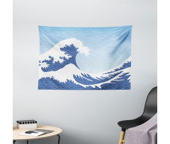 Wave in Vintage Theme Wide Tapestry