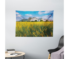 Sunhemp Flowers in a Meadow Wide Tapestry